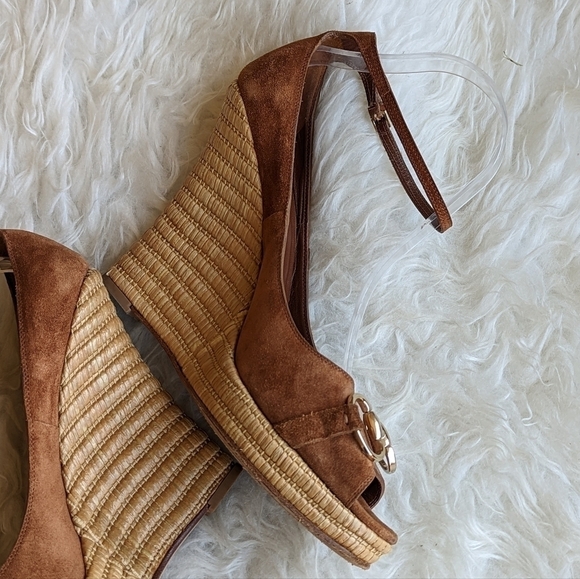 GUCCI Horsebit Wedge Espadrille Sandals - Picture 7 of 15